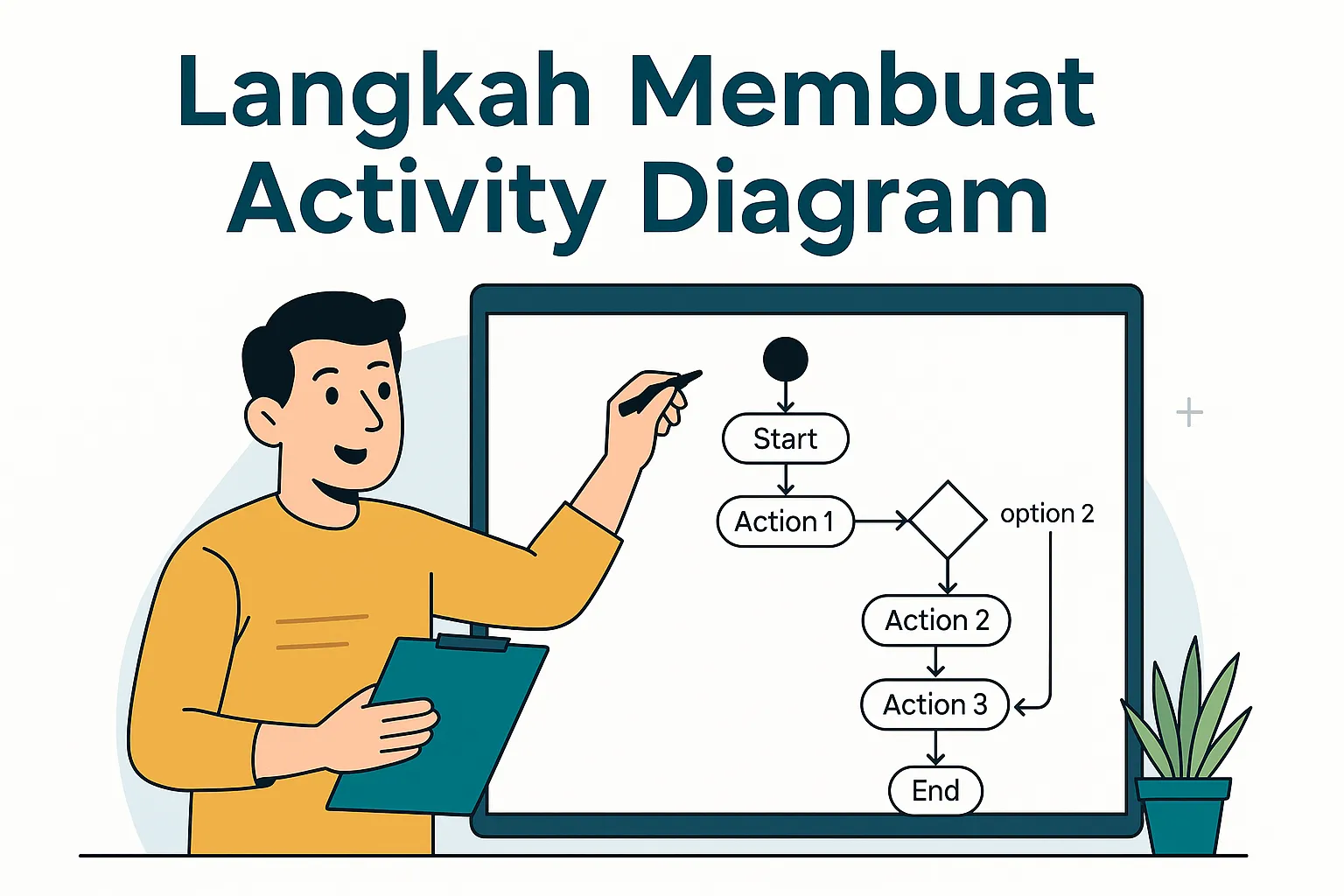 Langkah-langkah Membuat Activity Diagram